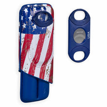 Load image into Gallery viewer, USA Cigar Case & Cutter Gift Set