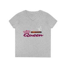 Load image into Gallery viewer, Cigar Queen Ladies' V-Neck T-Shirt - FREE SHIPPING