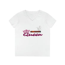 Load image into Gallery viewer, Cigar Queen Ladies' V-Neck T-Shirt - FREE SHIPPING