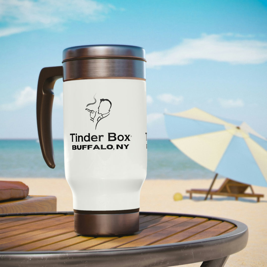Tinder Box Stainless Steel Travel Mug with Handle, 14oz - FREE SHIPPING
