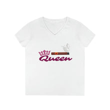 Load image into Gallery viewer, Cigar Queen Ladies&#39; V-Neck T-Shirt - FREE SHIPPING
